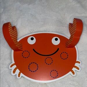 Orange crab wooden wall decor/garment hook